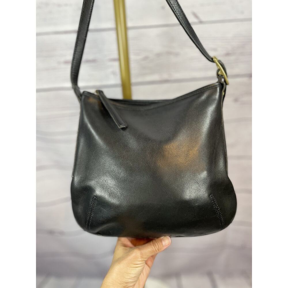 Vintage Coach 9204 Black Leather Slim Shoulder Bag Crossbody Purse - Picture 7 of 13